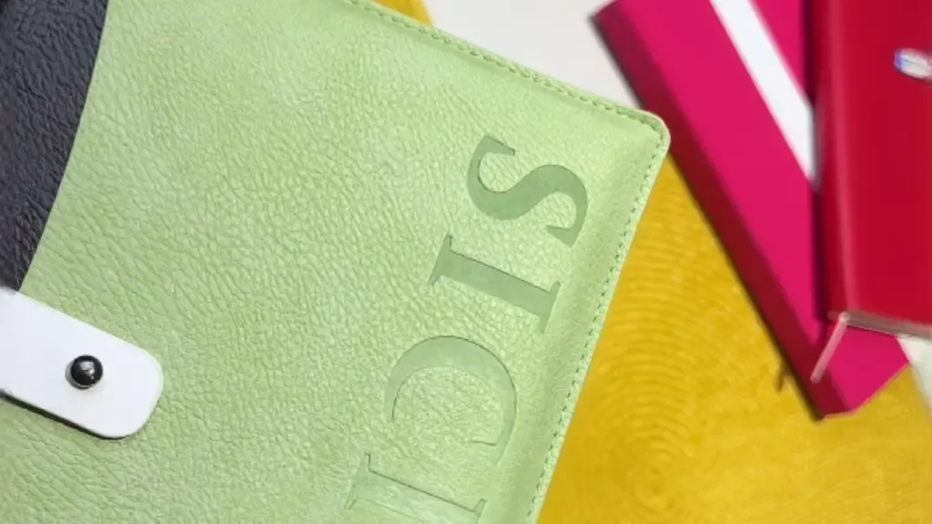 closeup of PU leather notebook