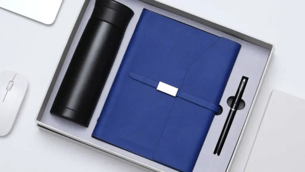 corporate gift set pu leather notebook