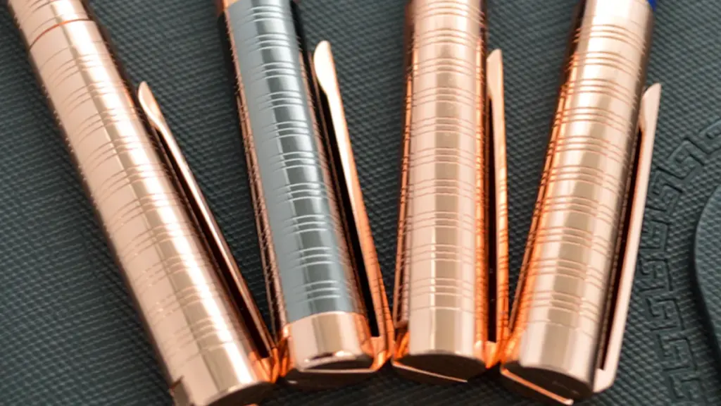 close up of metal pens